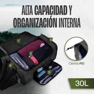 Foto 4 | Maleta Duffle Outdoor Kma 30l Color Negro Impermeable