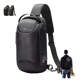 Foto 3 | Mochila Antirrobo Cruzada Bolso Pecho Con Código Integrado Eo Safe Imports Esi-11337 Negro