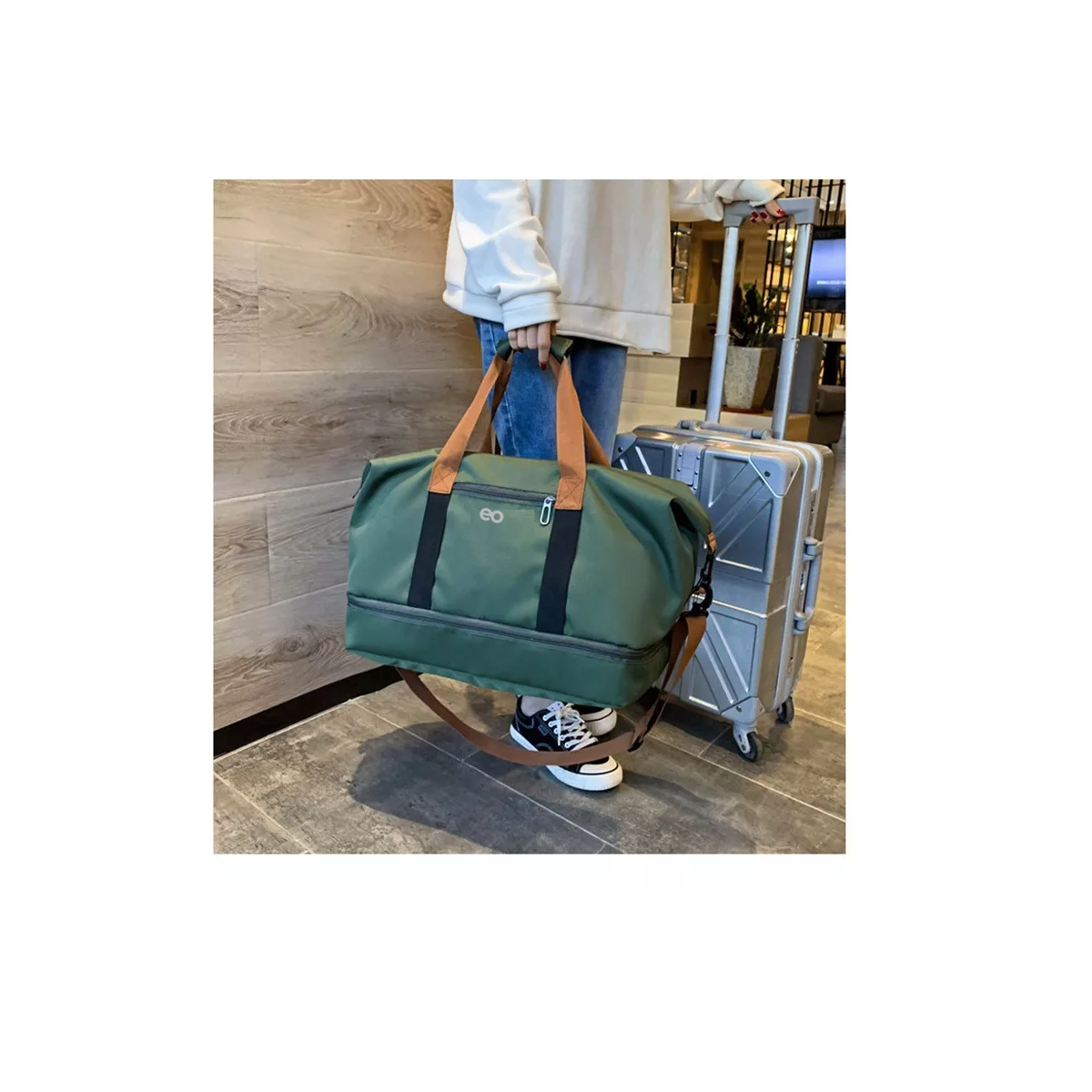 Foto 4 pulgar | Maleta Deportiva Bolsa Gym Viaje Mochila Eo Safe Imports Esi-10020-1 Verde
