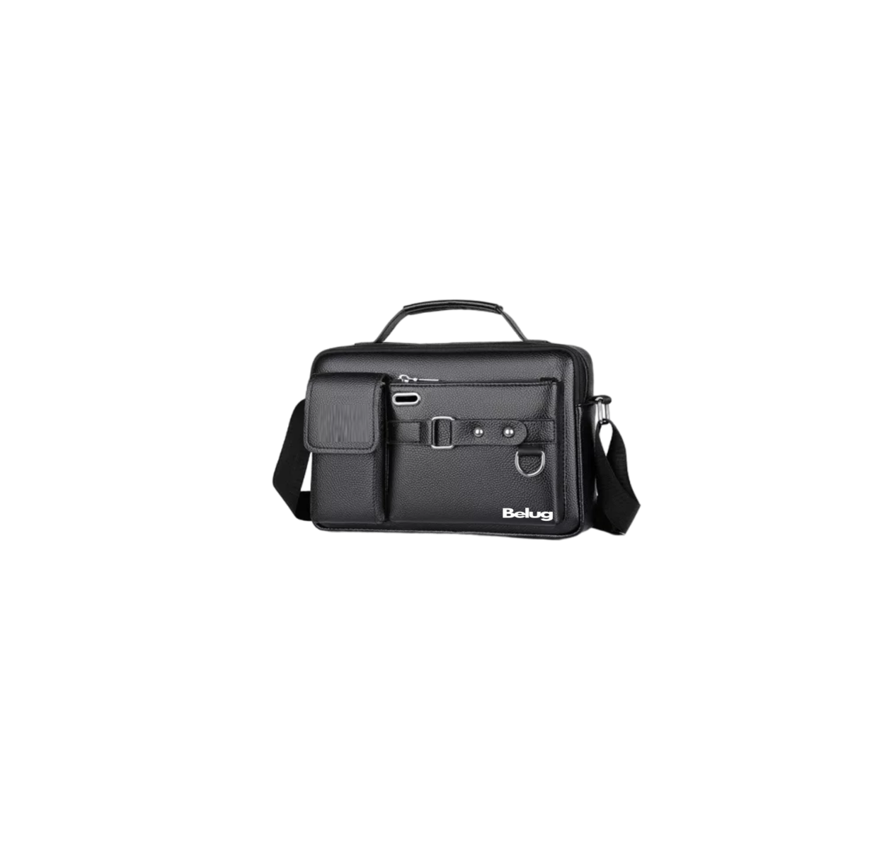 Foto 1 | Bandolera De Cuero Para Hombre Bolso Crossbody Lujo Moderno, Belug  Negro