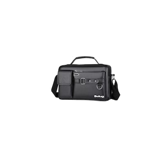 Foto 1 | Bandolera De Cuero Para Hombre Bolso Crossbody Lujo Moderno, Belug Negro