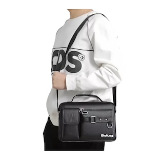 Foto 4 | Bandolera De Cuero Para Hombre Bolso Crossbody Lujo Moderno, Belug Negro