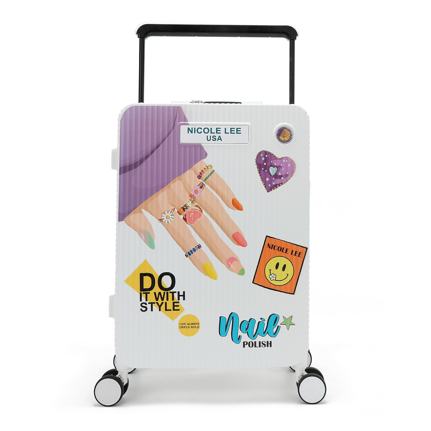 Maleta Nicole Lee Carry-on Rigida Print Nail Polish