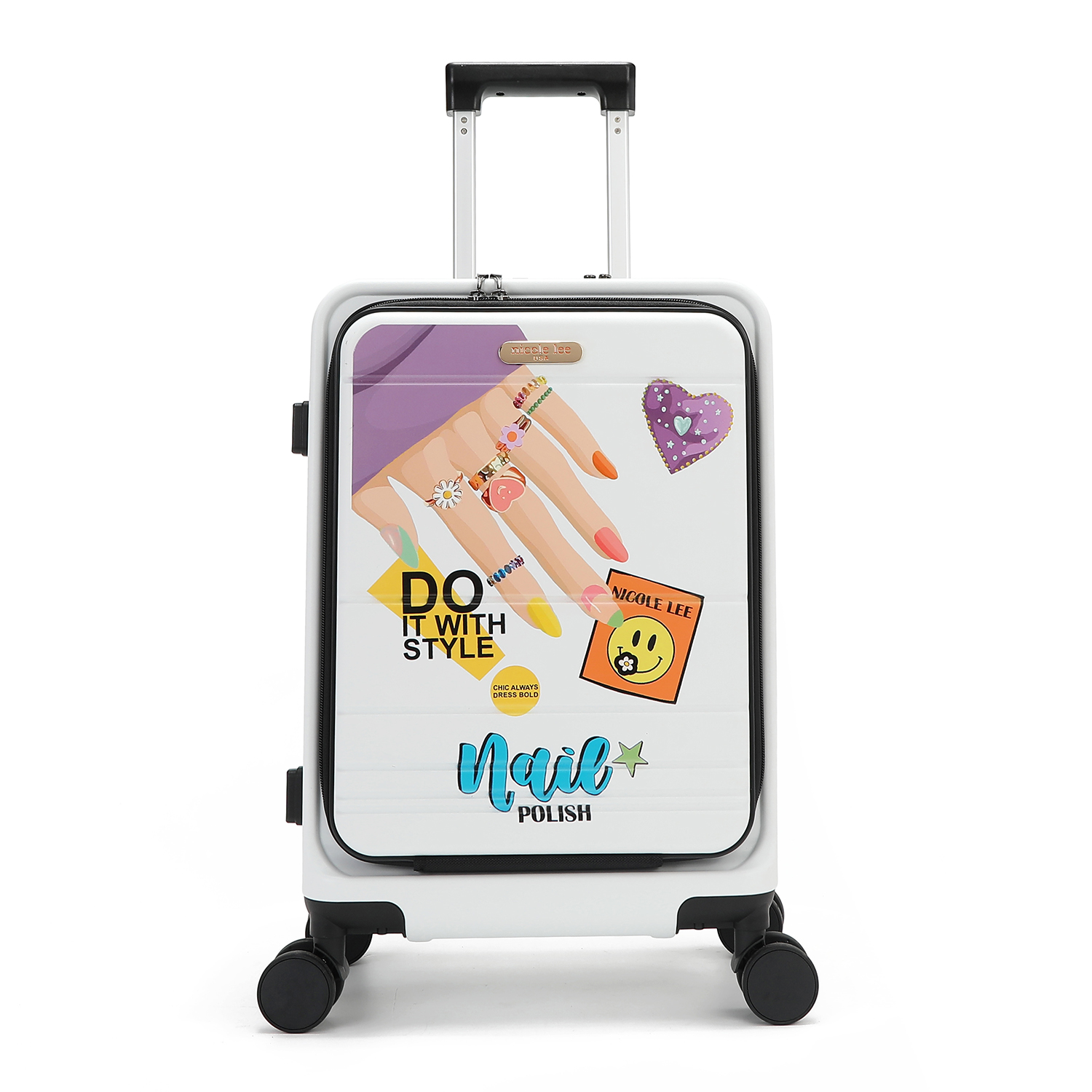 Maleta Nicole Lee Carry-on 20'' Estampado Nails Polish