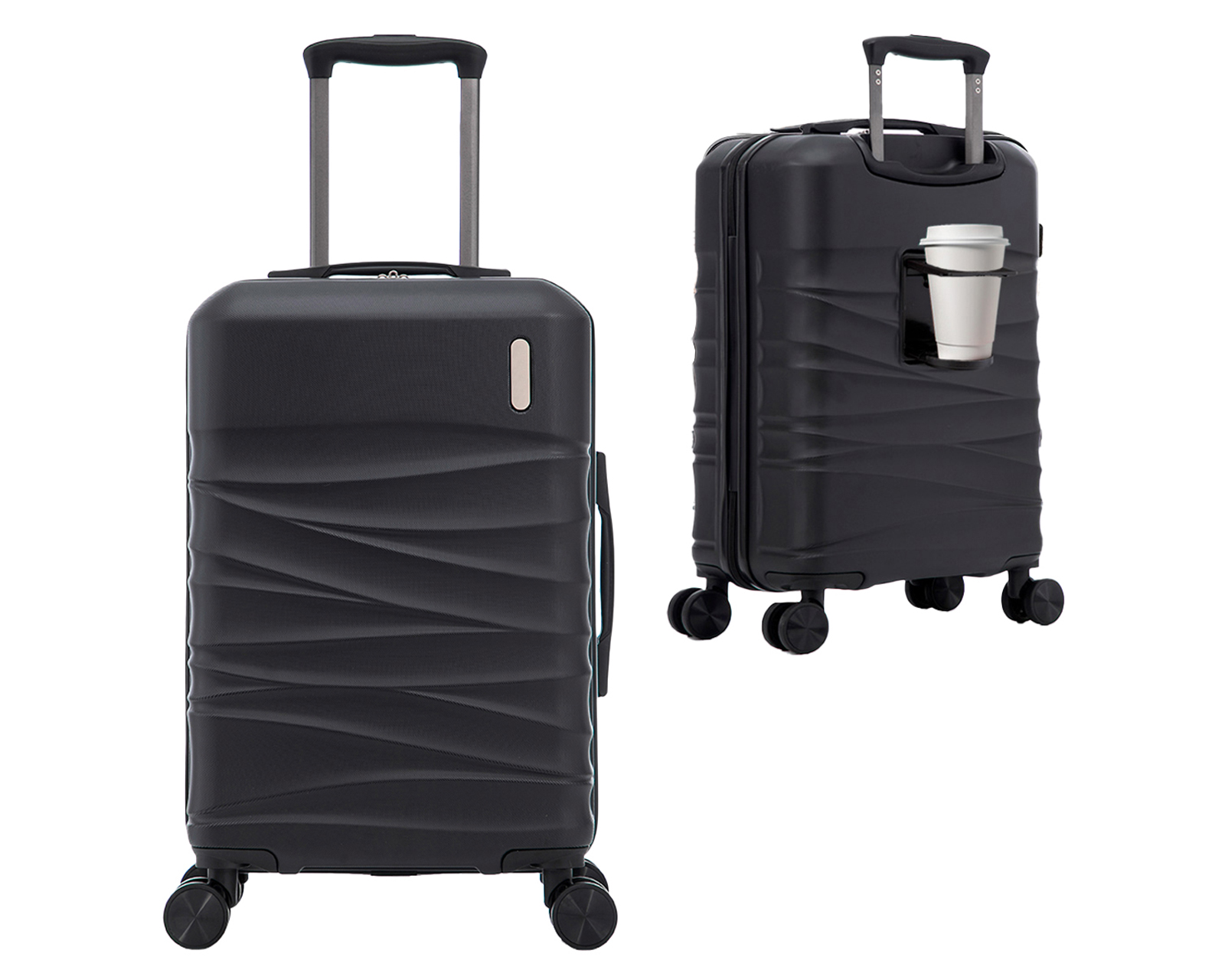 Foto 4 pulgar | Maleta Con Ruedas Carry On Individual Basitex Azul Negra