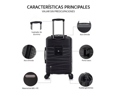 Foto 5 | Maleta Con Ruedas Carry On Individual Basitex Azul Negra