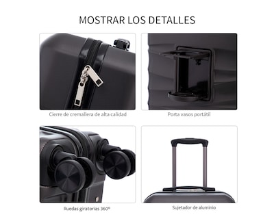 Foto 6 | Maleta Con Ruedas Carry On Individual Basitex Azul Negra