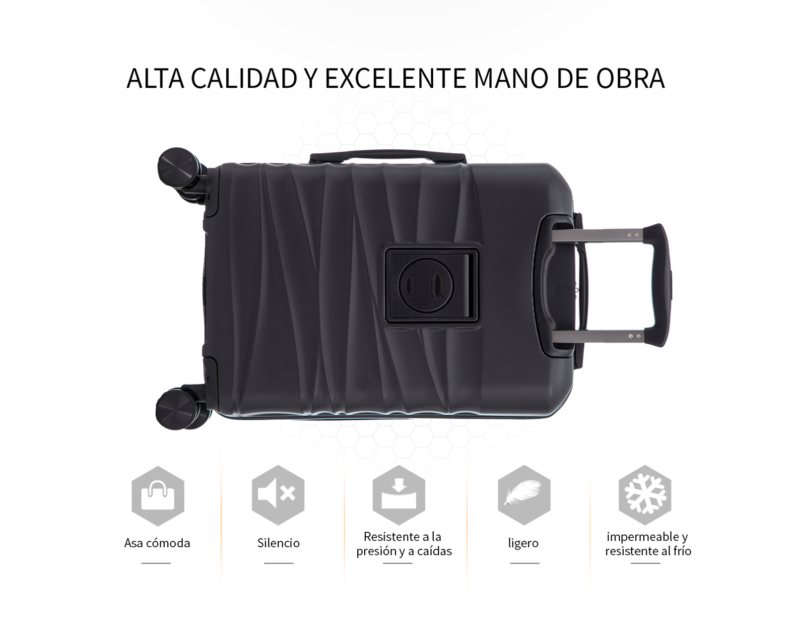 Foto 8 pulgar | Maleta Con Ruedas Carry On Individual Basitex Azul Negra