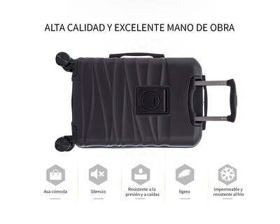 Foto 7 | Maleta Con Ruedas Carry On Individual Basitex Azul Negra