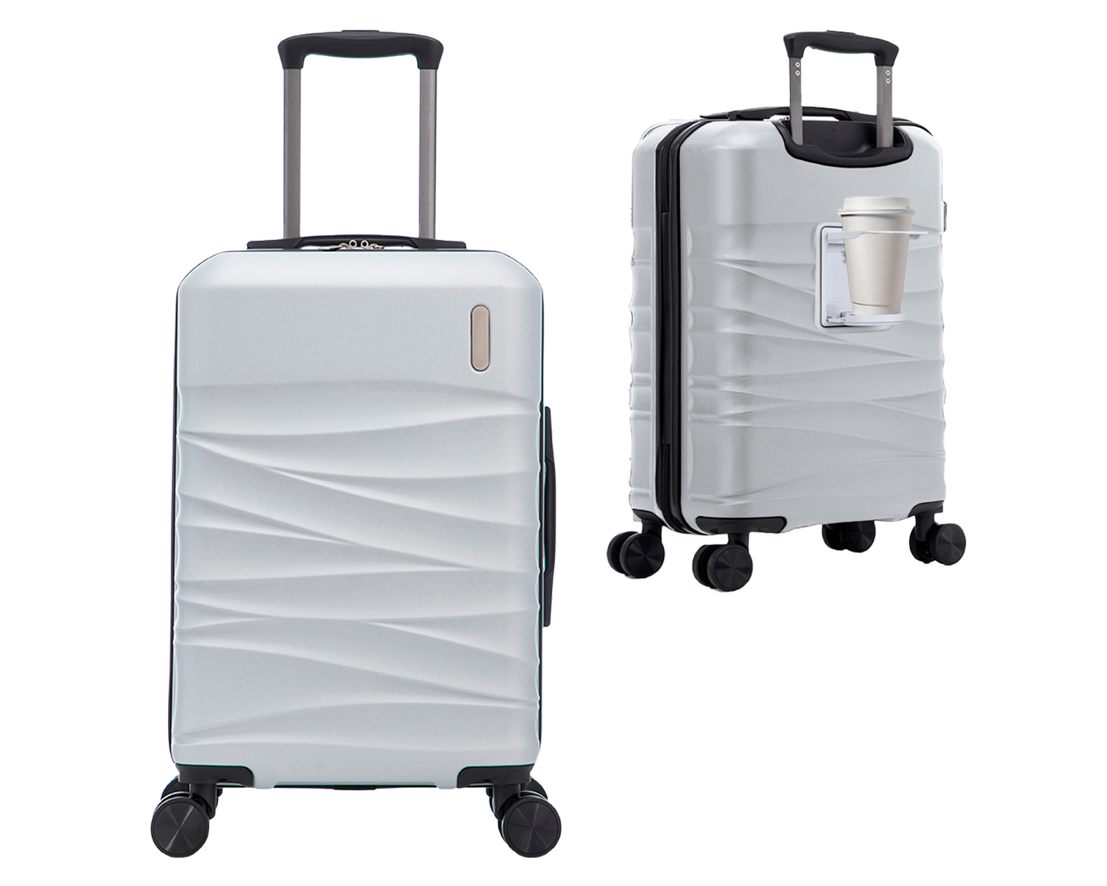 Foto 4 pulgar | Maleta Con Ruedas Carry On Individual Basitex Plateada