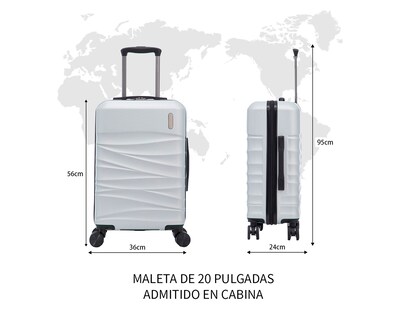Foto 4 | Maleta Con Ruedas Carry On Individual Basitex Plateada