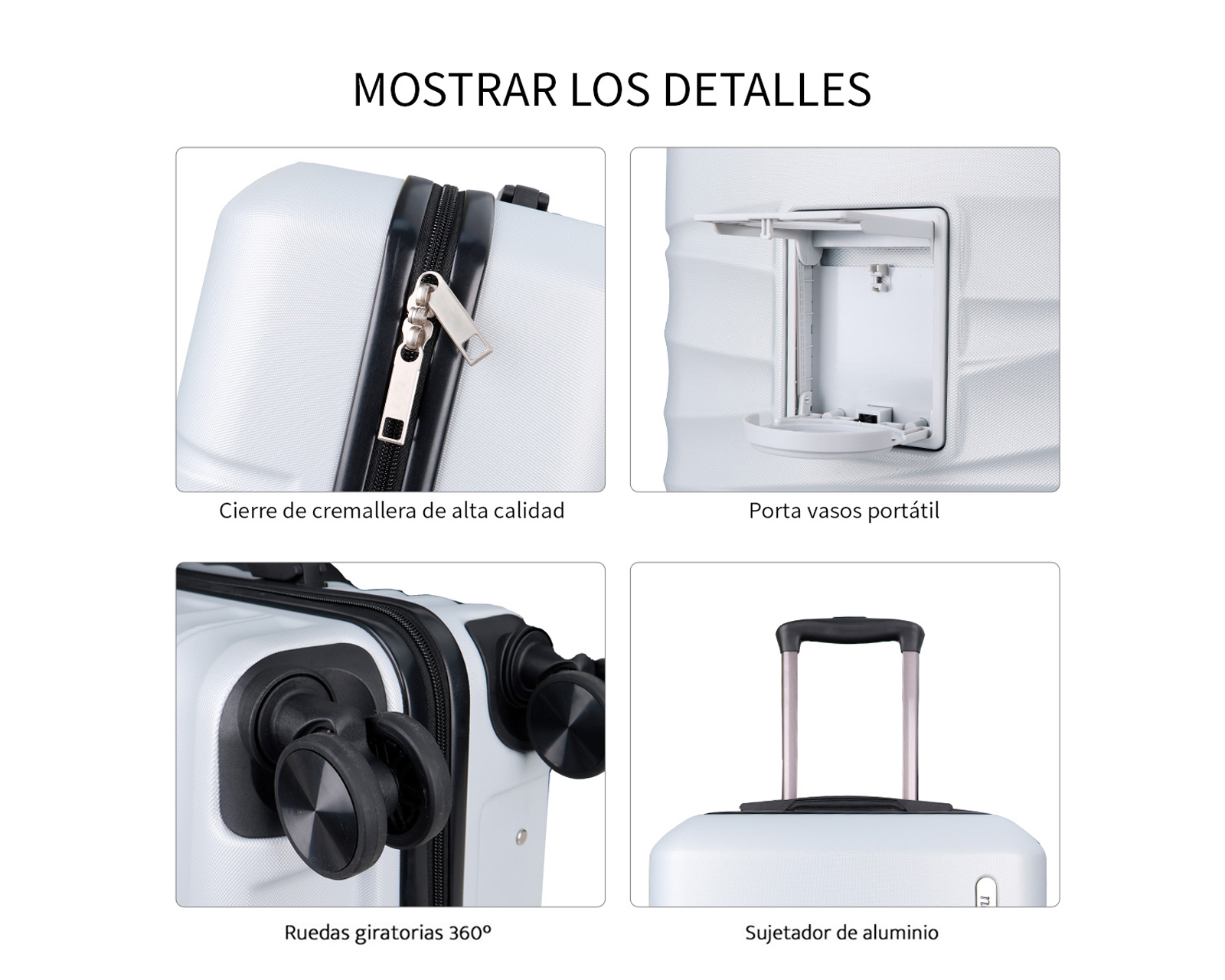 Foto 7 pulgar | Maleta Con Ruedas Carry On Individual Basitex Plateada