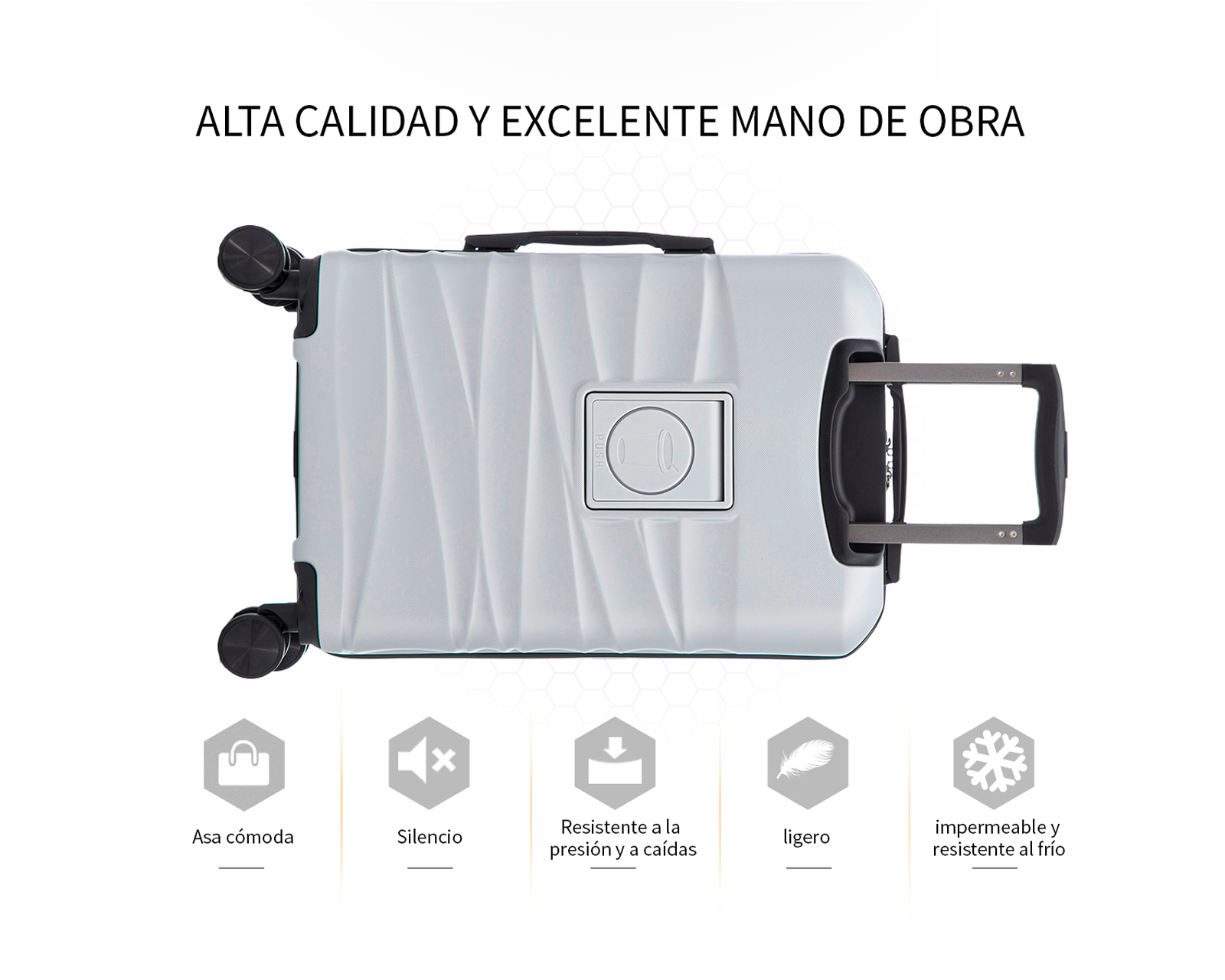 Foto 8 pulgar | Maleta Con Ruedas Carry On Individual Basitex Plateada