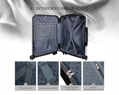 Foto 8 | Maleta Con Ruedas Carry On Individual Basitex Plateada