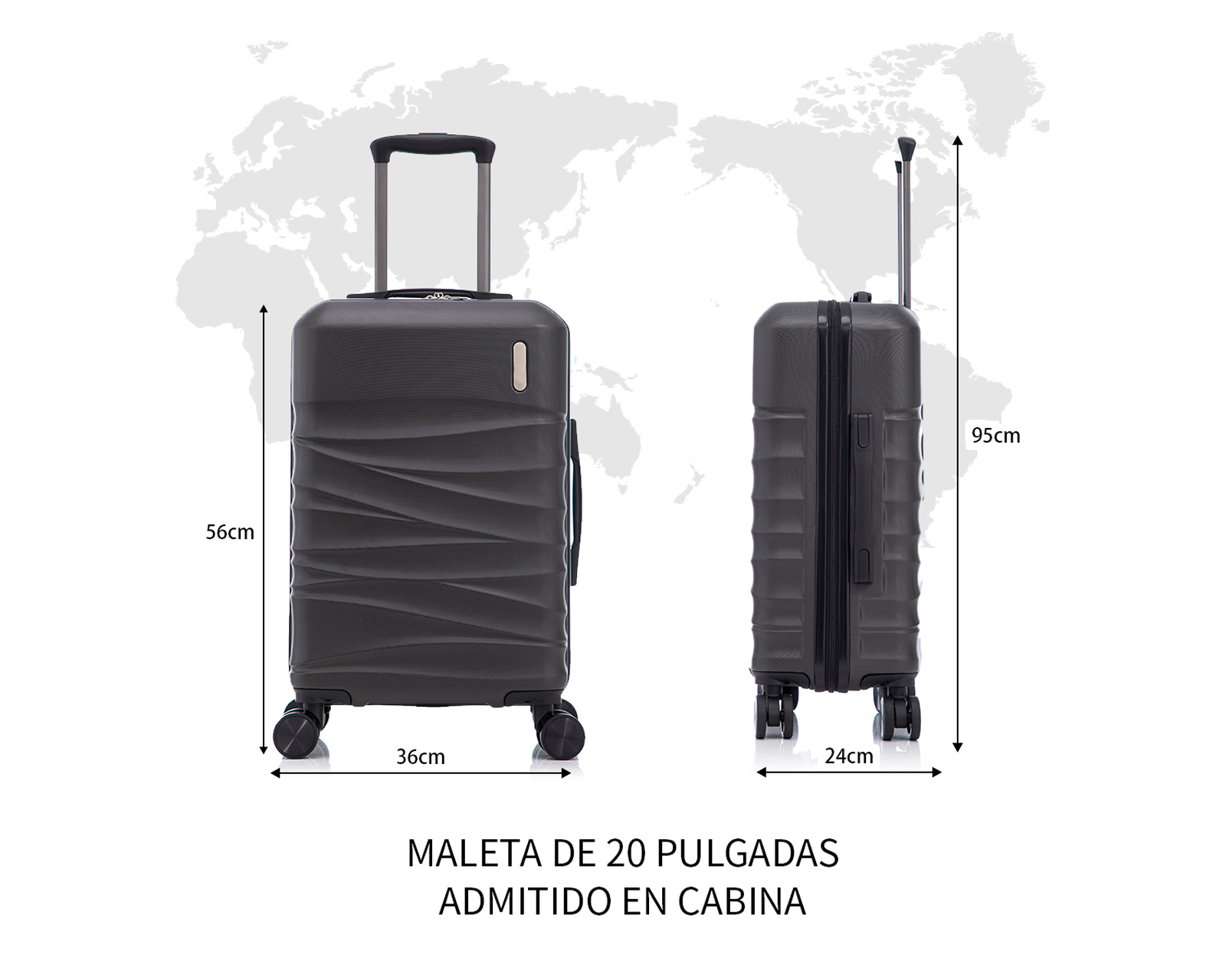 Foto 5 pulgar | Maleta Con Ruedas Carry On Individual Basitex Café