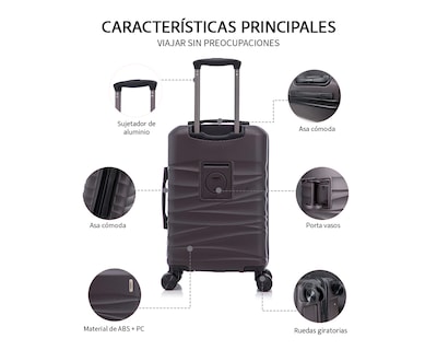 Foto 5 | Maleta Con Ruedas Carry On Individual Basitex Café