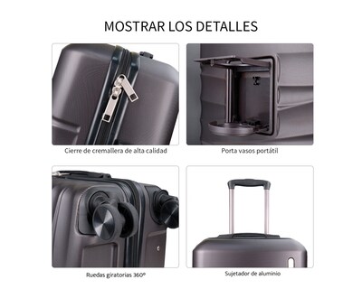 Foto 6 | Maleta Con Ruedas Carry On Individual Basitex Café