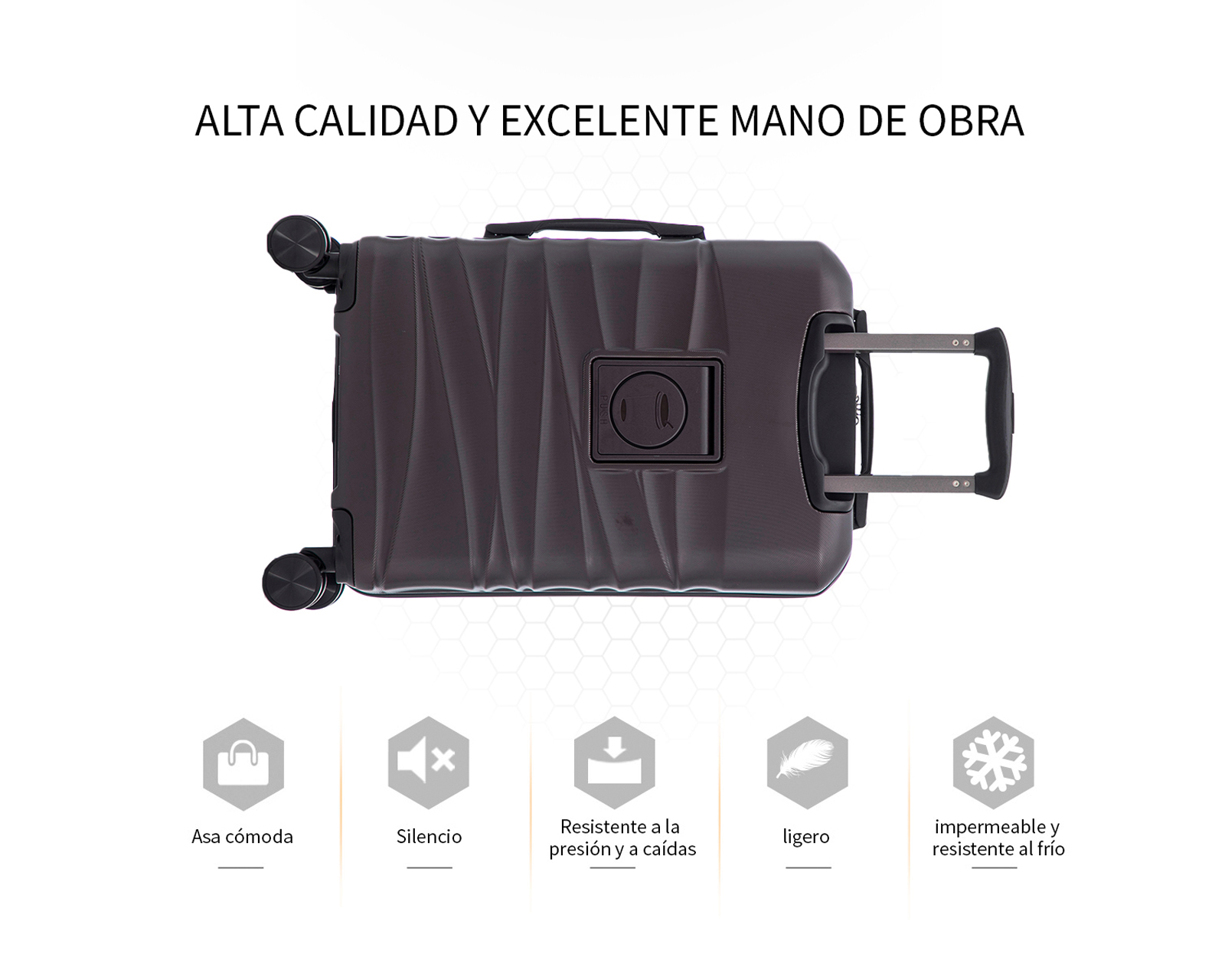 Foto 8 pulgar | Maleta Con Ruedas Carry On Individual Basitex Café