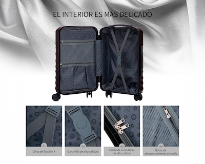 Foto 8 | Maleta Con Ruedas Carry On Individual Basitex Café
