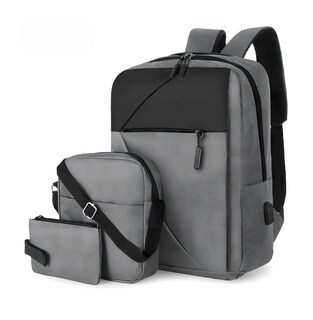 Foto 1 | Mochila Xtellar Antirrobo Carga Usb Escolar Portátil Casual 3 Piezas Color Gris