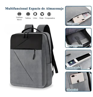 Foto 5 | Mochila Xtellar Antirrobo Carga Usb Escolar Portátil Casual 3 Piezas Color Gris