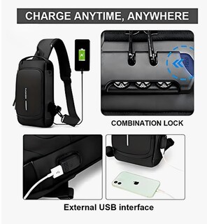 Foto 2 | Bolso Xtellar De Hombro Impermeable De Piel Tipo Bandolera Color Negro Diseño De La Tela Bandolera Unisex Imperm