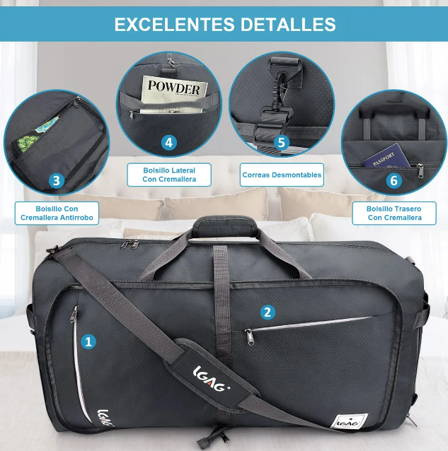 Foto 4 pulgar | Maleta Xtellar Mano De Viaje Bolsa Deporte Mochila