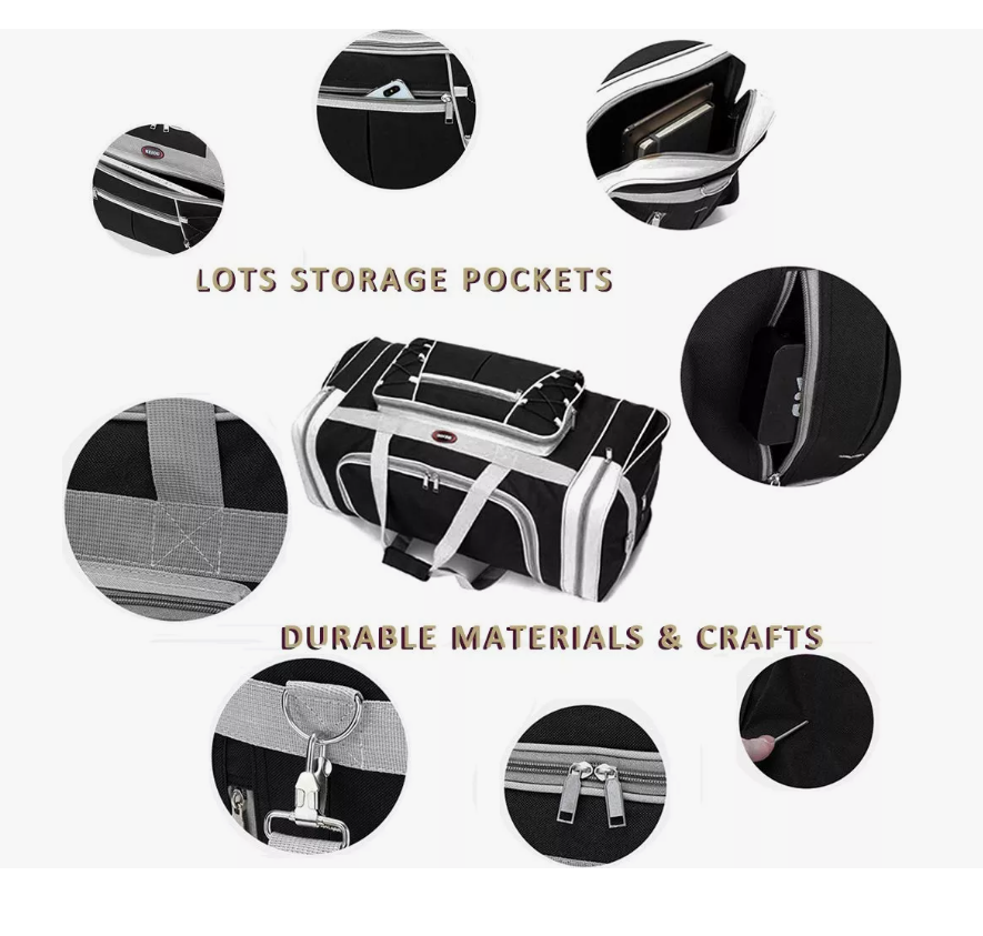 Foto 4 pulgar | Bolsa Xtellar De Viaje Portátil Duradera De Gran Capacidad 65cm Modelo Negro Y Blanco