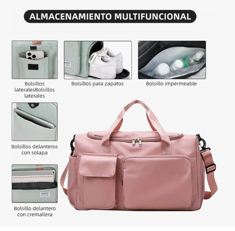 Foto 4 pulgar | Maletas Xtellar Deportiva Mochila De Gym Viaje Equipaje De Mano 2pcs Modelo Rosa