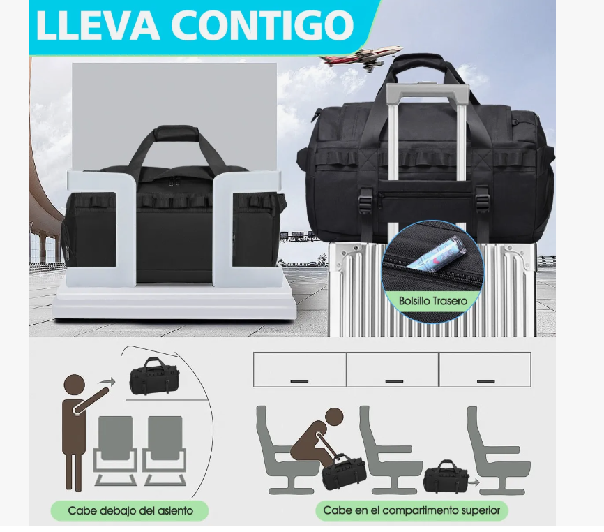Foto 5 | Maletas Xtellar Deportivas Maletas Viaje Maleta Gym Plegable 50l