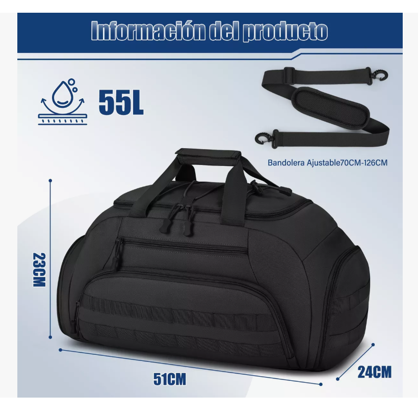 Foto 6 pulgar | Maleta Xtellar De Viaje Mochilas Deportivas Tácticas De 55l