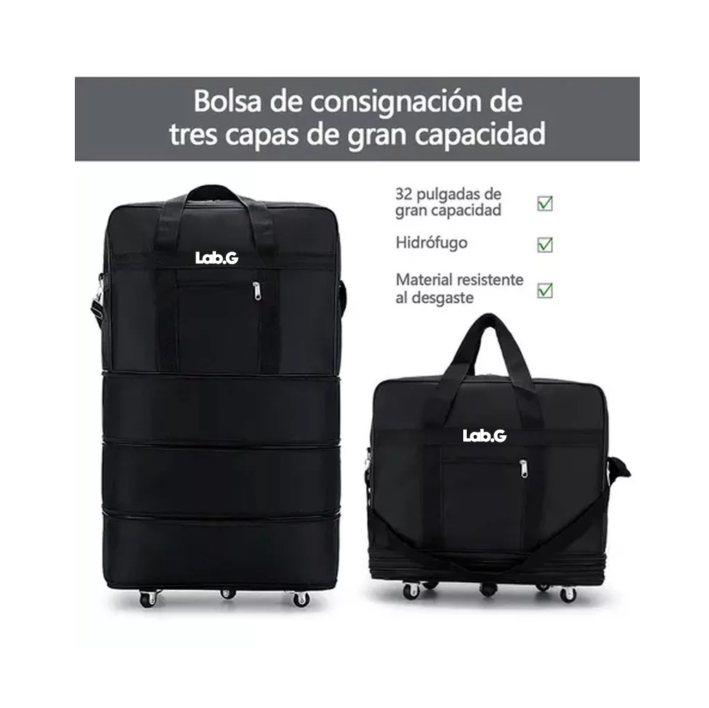 Foto 3 pulgar | Maleta Deportiva Lab.g Con Ruedas, Negro