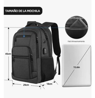 Foto 3 | Xtellar Mochila De Viaje De Negocios Antirrobo Para Portátil Con Puerto De Carga Usb, Resistente Al Agua Para