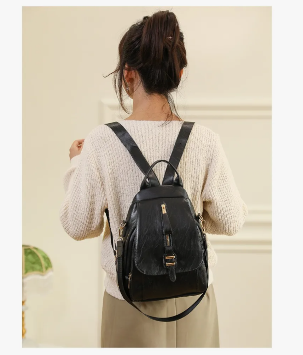 Foto 3 pulgar | Mochila Xtellar Urbana Moda Retro Reforzada Mujer - Negro - Resistente Al Agua