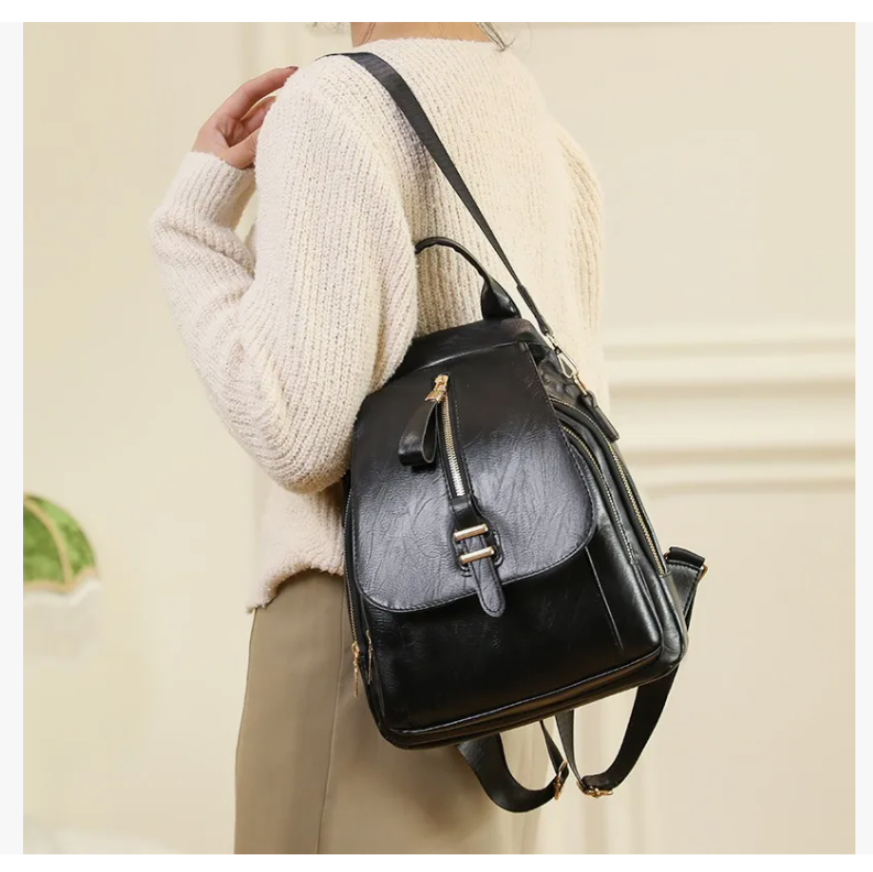 Foto 4 pulgar | Mochila Xtellar Urbana Moda Retro Reforzada Mujer - Negro - Resistente Al Agua