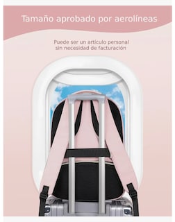 Foto 5 | Mochila Xtellar De Viaje Mujer, Mochila Para Laptop 17 Pulgadas, 35l Capacidad Resistente Al Agua Color Rosa