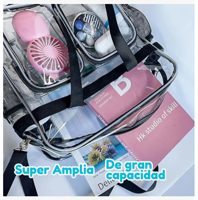 Foto 4 | Bolsa Xtellar Maquillaje Cosmetiquera Maleta Transparente De Viaje Color Negro Y Transparente
