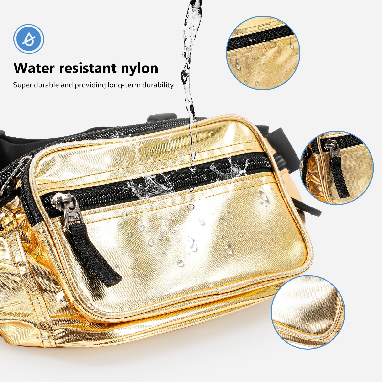 Foto 7 pulgar | Riñonera Fanny Pack Procase Para Hombre Y Mujer, Color Dorado, Talla M - Venta Internacional.