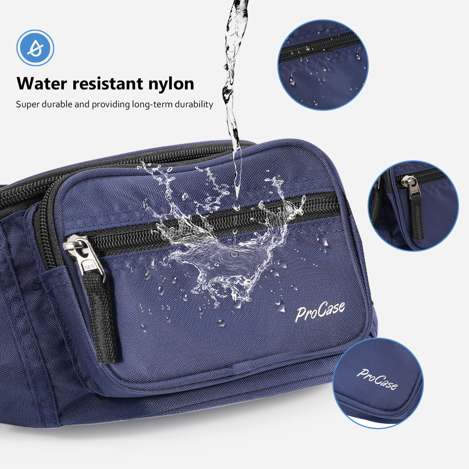 Foto 7 pulgar | Riñonera Fanny Pack Procase Para Hombre Y Mujer, Color Azul Marino - Venta Internacional.