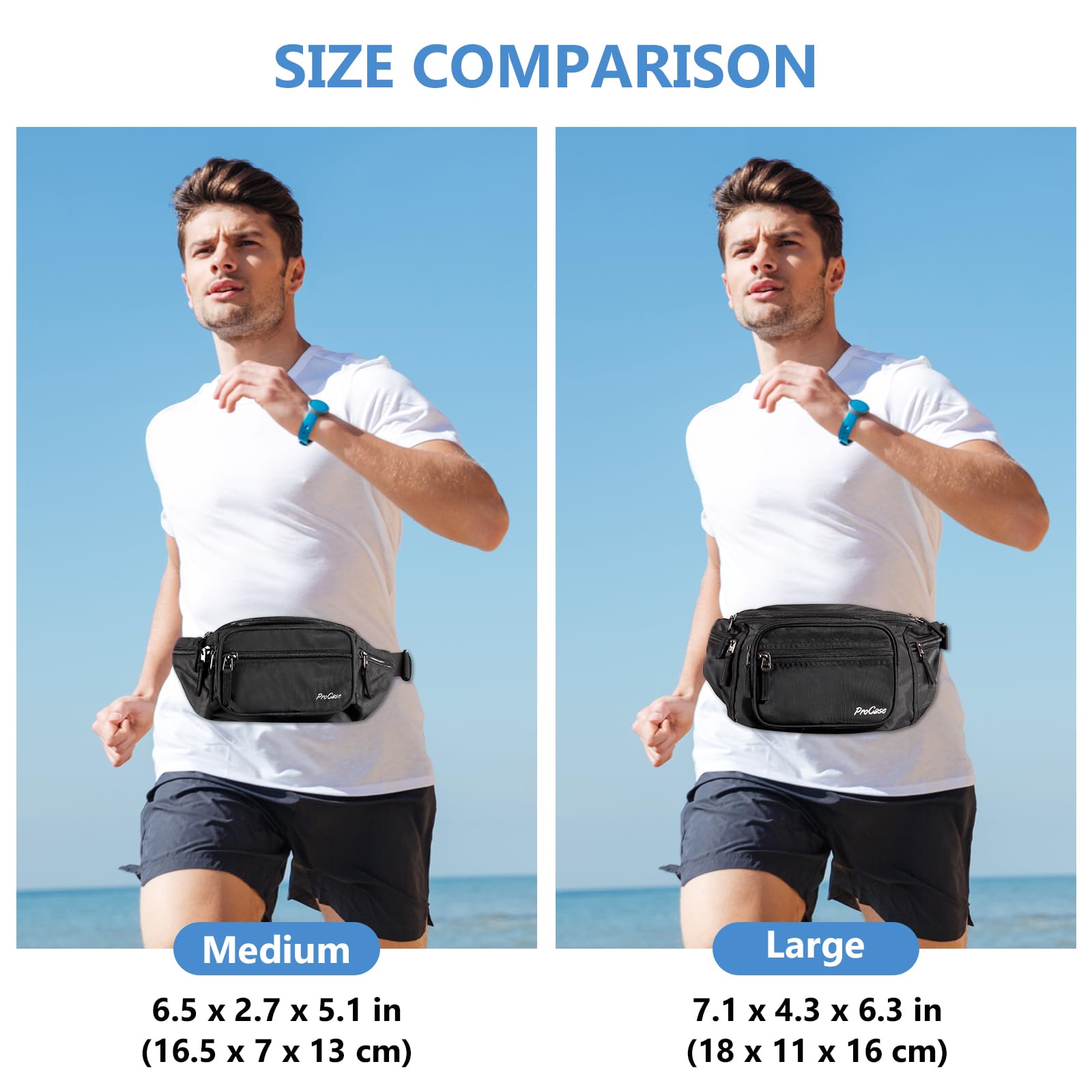 Foto 8 pulgar | Riñonera Fanny Pack Procase Para Viajes, Senderismo Y Correr, Color Negro - Venta Internacional.