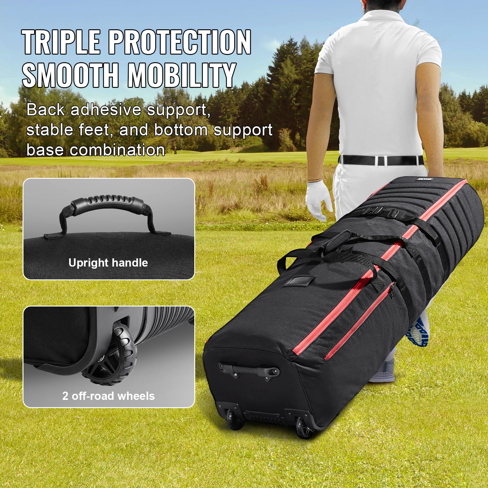 Foto 3 | Bolsa De Viaje De Golf Vevor Heavor Heavy Duty 1000d De Nailon Con Ruedas - Venta Internacional.