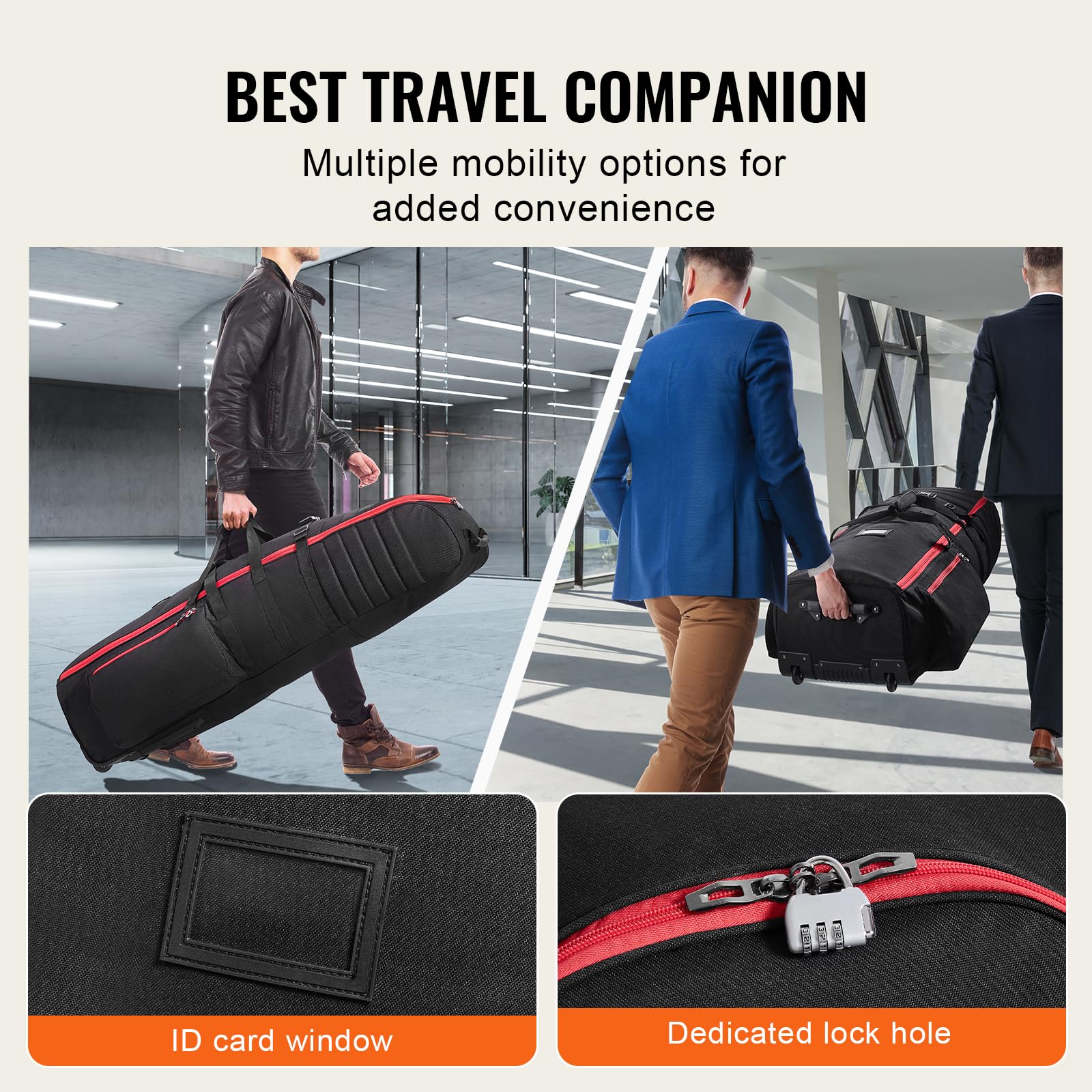 Foto 7 | Bolsa De Viaje De Golf Vevor Heavor Heavy Duty 1000d De Nailon Con Ruedas - Venta Internacional.