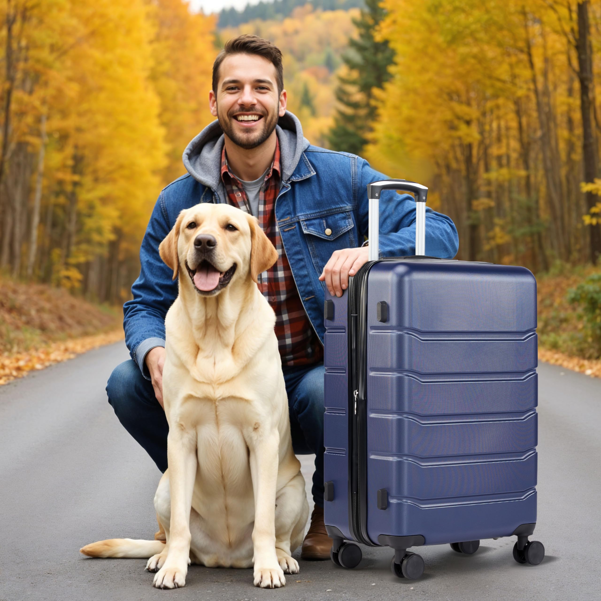 Foto 7 | Luggage Simple Deluxe Carry On De 20 Pulgadas Con Ruedas Giratorias Blu - Venta Internacional.