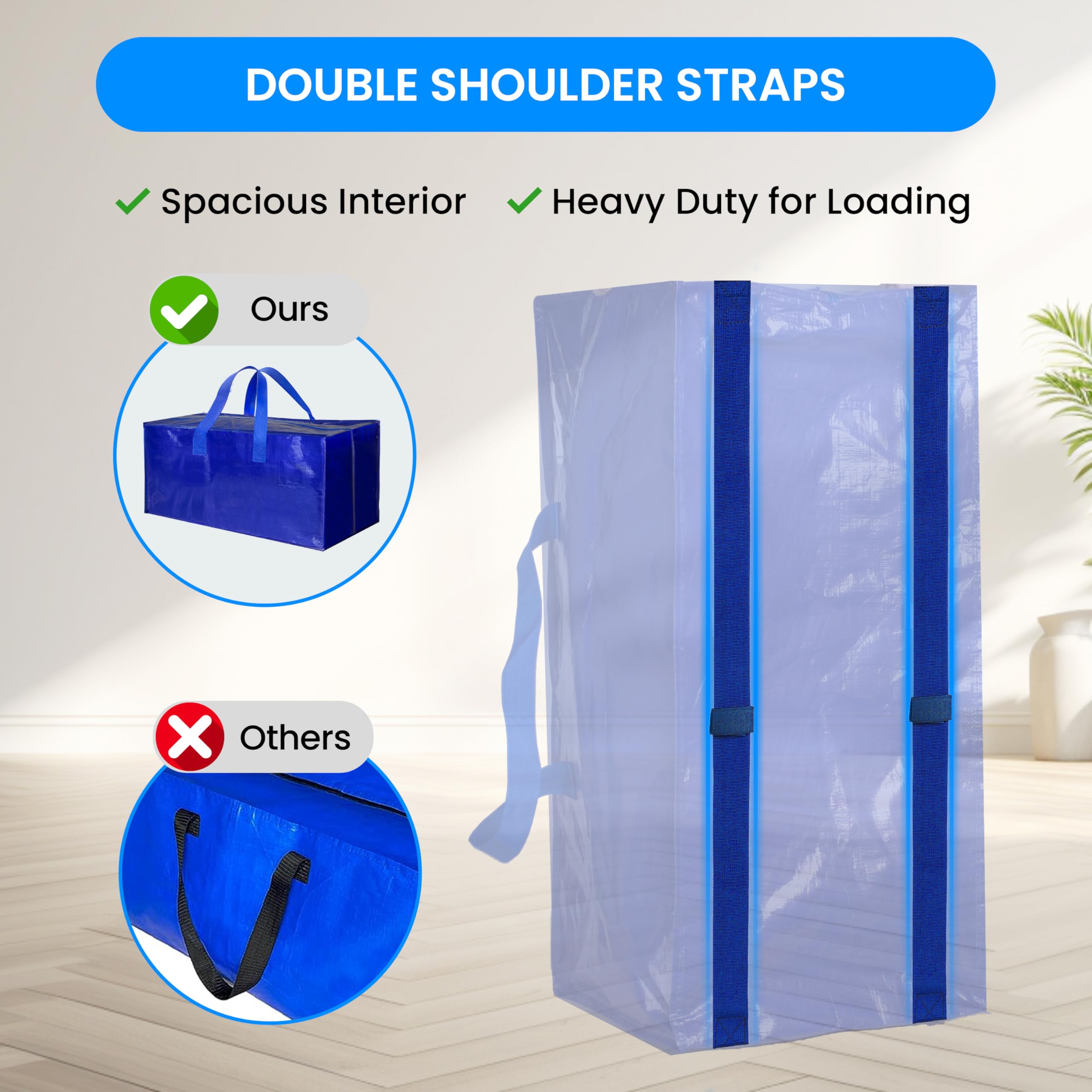 Foto 4 pulgar | Bolsas De Mudanza Simple Deluxe, Paquete De 12 Unidades, Extra Grandes Con Correas, Azules - Venta Internacional.
