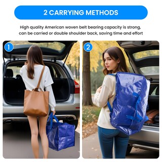 Foto 5 | Bolsas De Mudanza Simple Deluxe, Paquete De 12 Unidades, Extra Grandes Con Correas, Azules - Venta Internacional.