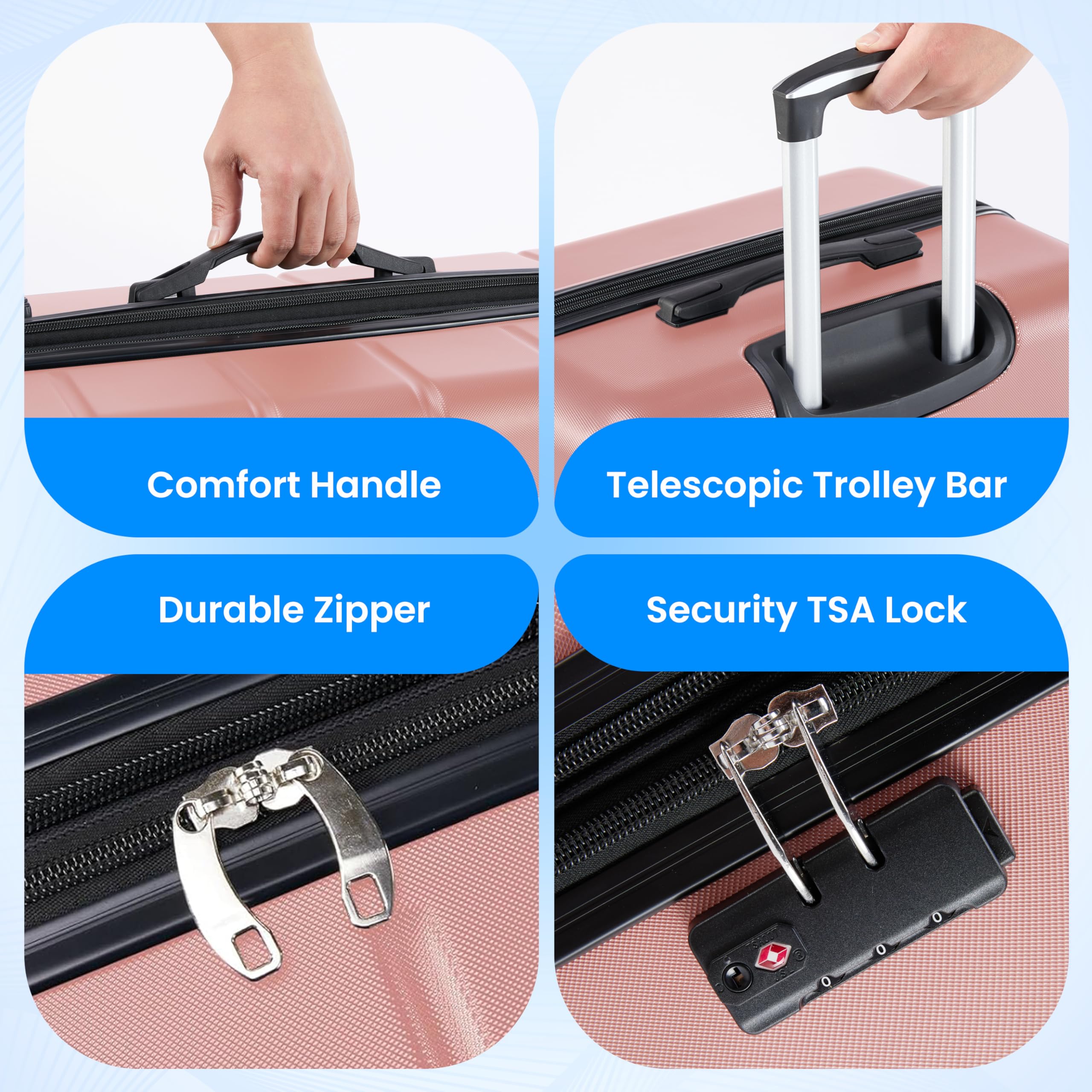 Foto 5 pulgar | Luggage Simple Deluxe Carry On De 20 Pulgadas Con Ruedas Giratorias - Venta Internacional.