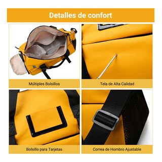 Foto 5 | Maleta Deportiva Bolsa Gym Viaje Belug, Negro Amarillo