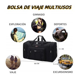 Foto 2 | Bolsa De Viaje Portátil Duradera De Gran Capacidad 65cm Lab.g, Negro Y Blanco
