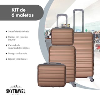 Foto 2 | Set de 6 Maletas de Viaje Big Room ABS con Candado Antirrobo 4 Ruedas