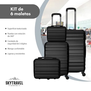 Foto 2 | Set De 6 Maletas De Viaje Abs Con Candado Antirrobo 4 Ruedas Multicolor